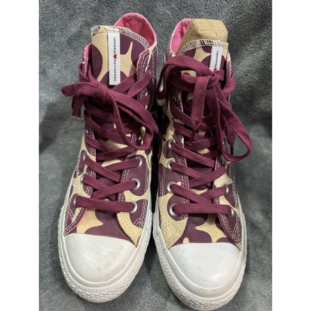Converse All Star Marimekko Cream And Purple Groovy High Top Shoes Size Woman 7 - Picture 8 of 12